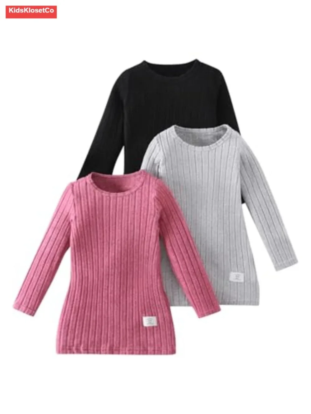 Girls Ribbed A-Line Sweater Dress Long Sleeve Cotton Blend Fall Winter